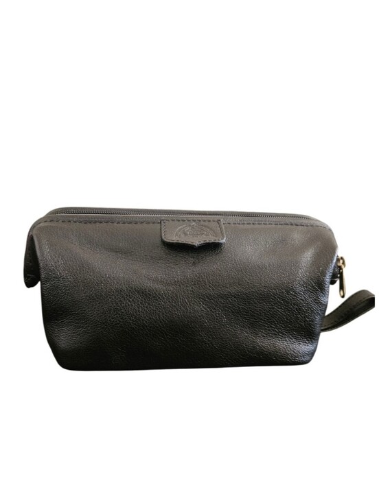 Dopp Other - Dopp Men's Black Genuine Leather Zip- Up Toiletry Bag